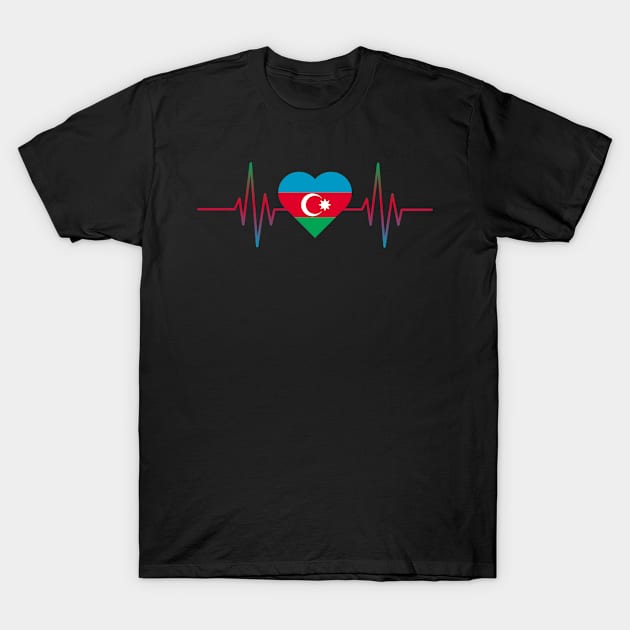 Azerbaijan Heartbeat I Love Azerbaijan T-Shirt by Ericokore